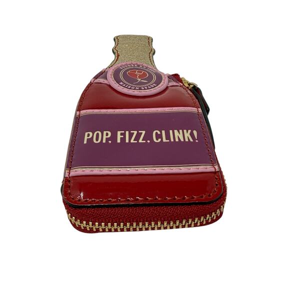 Kate Spade PWRU6152 Champagne Coin Purse Leather Pop Fizz Clink Statement Party - Picture 3 of 14